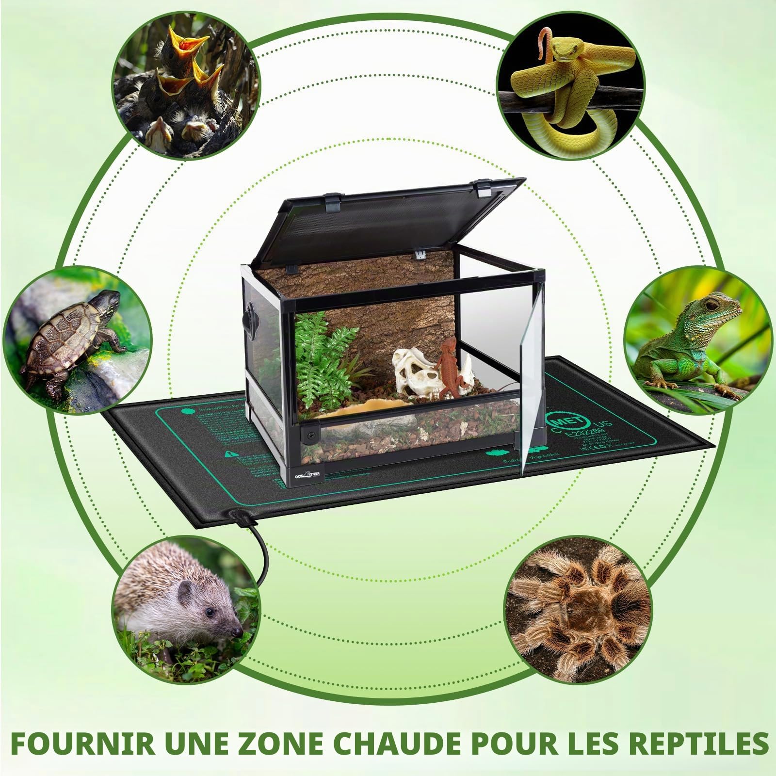2 Pack Tapis Chauffant pour Semis, 20 Watts Étanchéité Tapis Chauffant pour Plantes, Tapis Chauffant Bouturages, pour Intérieur de Serre Germination Reptile Amphibien, Sûr Et Durable, 52.5 × 25 cm