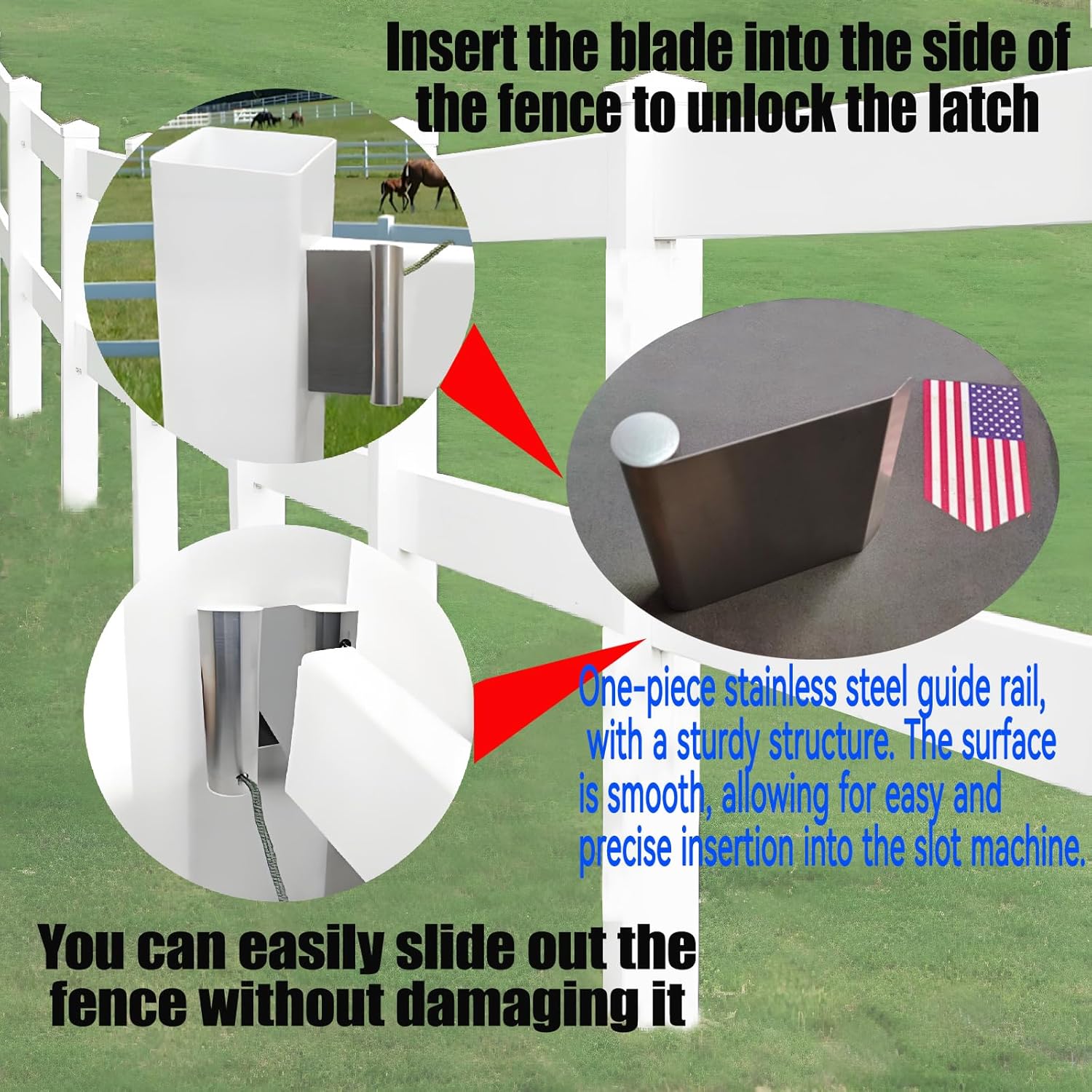 Vinyl Fenceat 5-1/2" Rails for Quick Removal and Replacement Removal Tool for Vinyl Fence Above Tab Removal Tool Fence Rail Remover