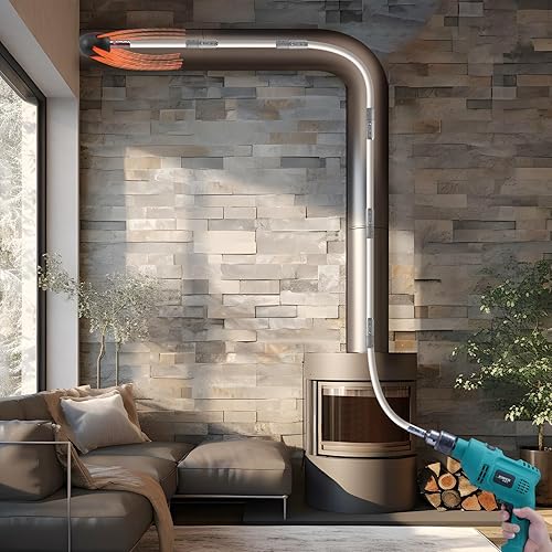 Miniatura 8 de VEVOR Kit de barrido de chimenea de 39 pies, con 12 varillas flexibles de nailon reforzado, cepillo ergonómico de limpieza de chimenea, cepillo