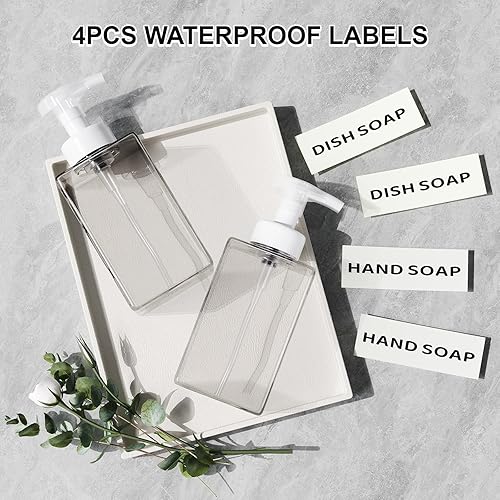 Miniatura 5 de Dispensador de jabón espumoso para baño y cocina, 15 onzas, dispensador de jabón de manos de espuma recargable para jabón líquido, 2 botellas de