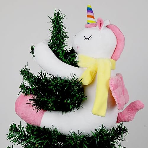 Decoración de unicornio para árbol de Navidad, decoración única de peluche de unicornio de peluche de Navidad para decoración de habitación de