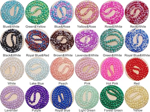 Miniatura 54 de Pamir Tong 1500 cuentas redondas de vidrio de 0.236 pulgadas a granel, cuentas de jade imitativo, cuentas sueltas para hacer joyas, aretes, collares