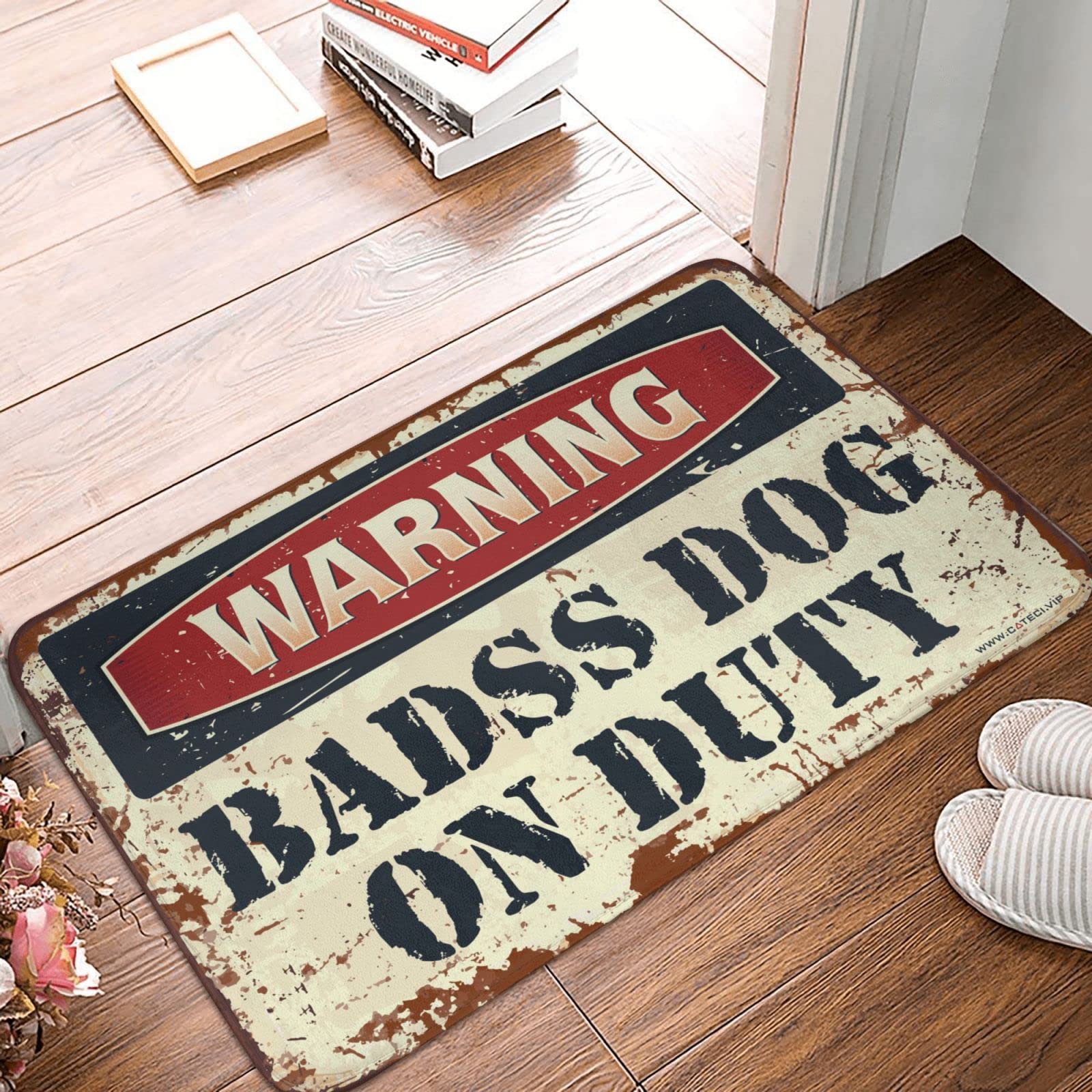 Tapis de porte d'entrée extérieur pour maison avec chien de garde