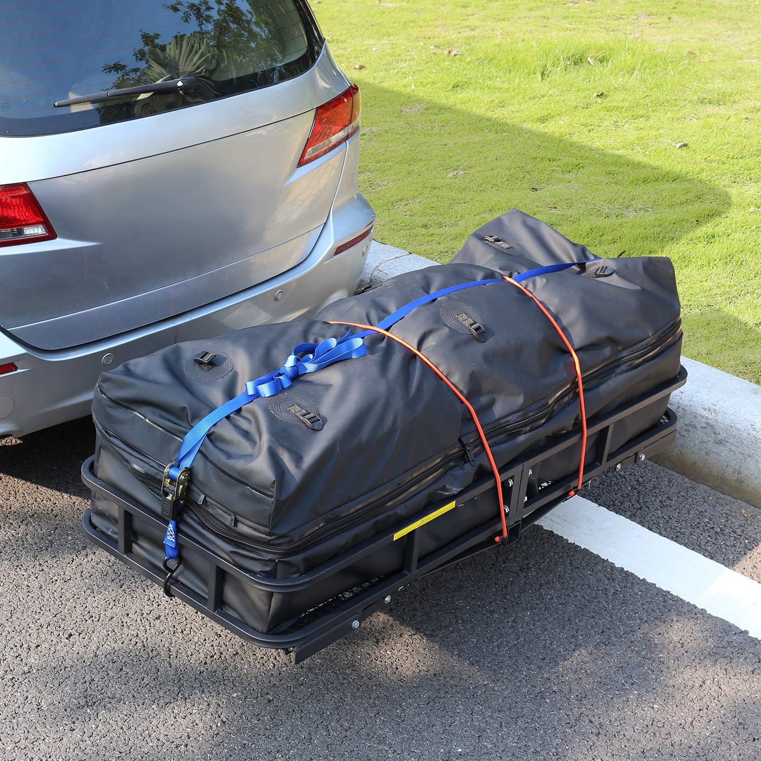 14 PZ Cinghie Fissaggio a Cricchetto e Gancio per Auto e Portapacchi | 4 Cricchetti, 4 Ganci, 4 Morbide, 2 Elastiche, Resistenti, Rivestiti, 500lb, Custodia, Auto, Moto, Bici, Portapacchi