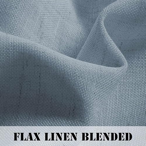 Miniatura 4 de H.VERSAILTEX - Juego de 2 cortinas de lino natural para ventanas (mezcla de lino), cortinas premium, cortinas suaves que reducen la luz,paneles