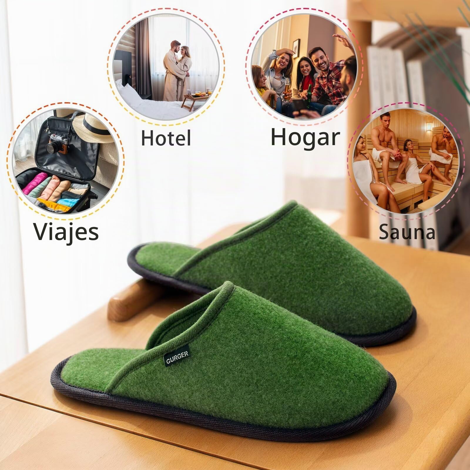Zapatillas para Invitados Casa Lavables Antideslizantes Pantuflas para invitados, Hotel, Hogar