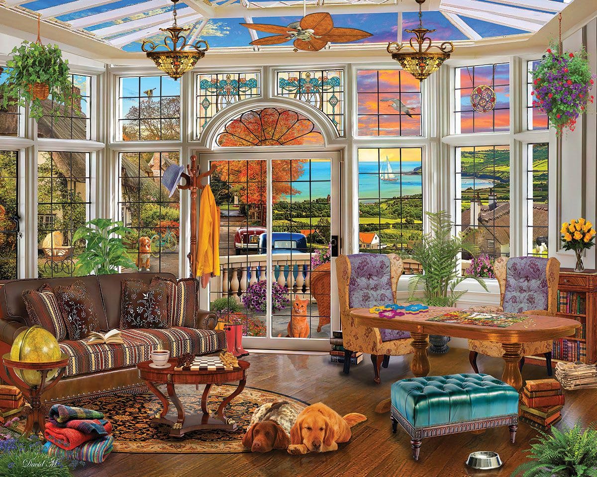 White Mountain Puzzles Garden Room 1000 Piece Jigsaw Scenic Landscape Puzzle