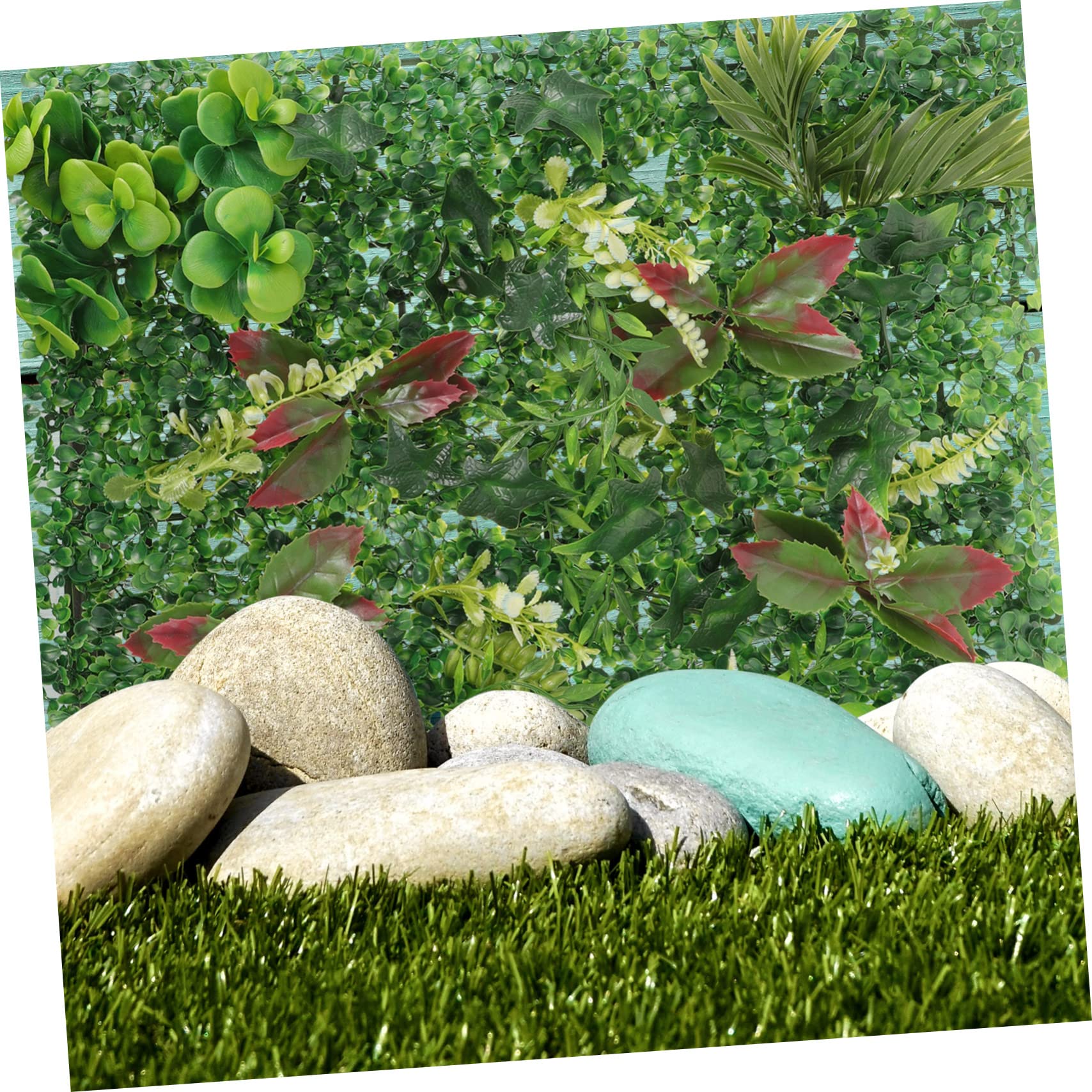 Mikikit Mur Végétal Artificiel 50x50 Cm en Ldpe Vert, Fausse Pelouse Décorative Anti-UV, Facile à Installer pour Décoration Murale Intérieure et Extérieure