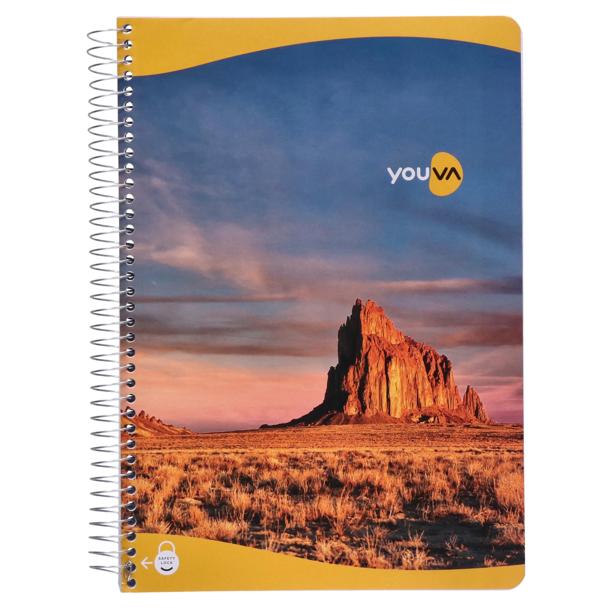 YOUVA Navneet|Spiral Long Book For Students And Executives|Spiral Bound With Safety Lock|A4 Size -21 X 29.7 Cm|Single Line|400 Pages|Pack Of 1