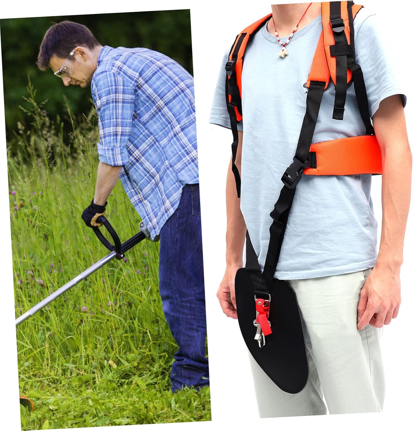 2pcs Comfortable Padded Lawn Mower Harness Belt Trimmer Harness for Hover Riding Mowers