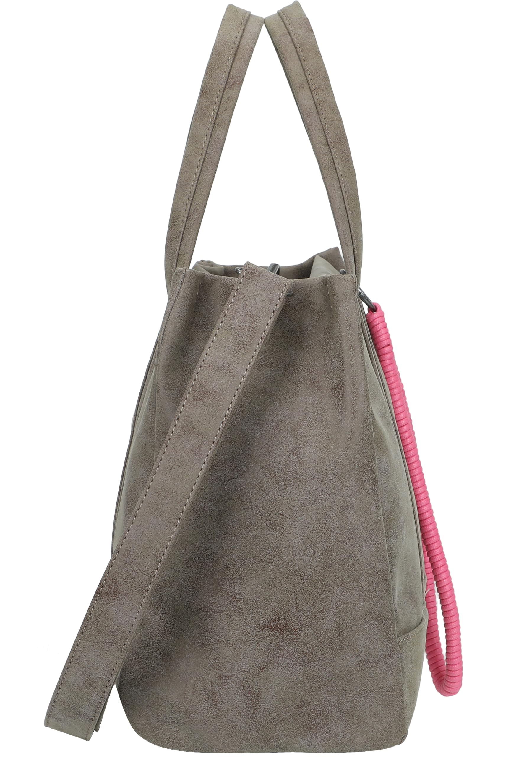 Fritzi Easy Tote Damen vegane Kunstleder Shopper Schultertasche Handtasche Einkaufstasche mit Reißverschluss und Schultergurt für Alltag Shopping Arbeit Reisen 19 L – Schwarz, Braun, Dunkelbraun