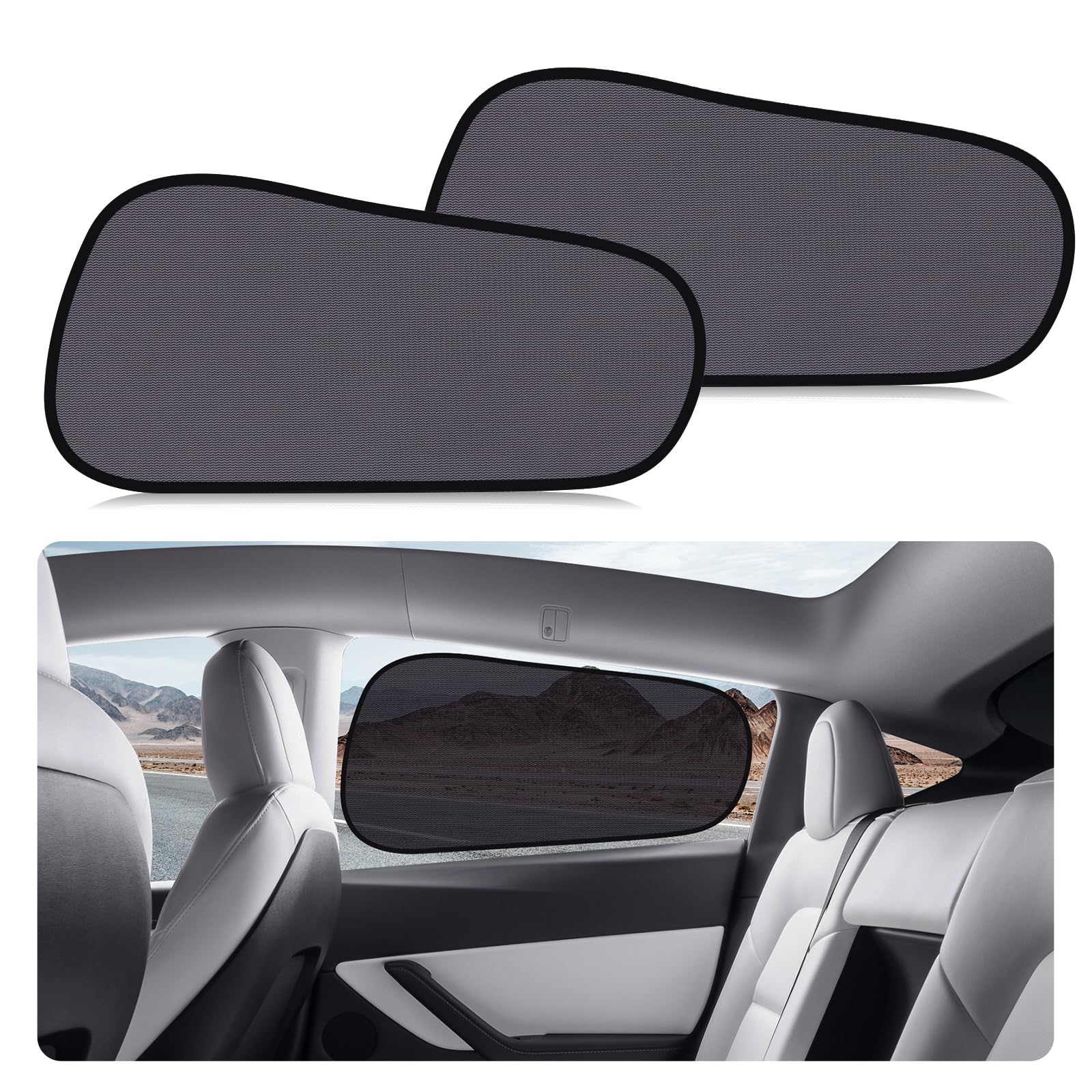 ZATOOTO Set di 2 Parasole per Auto Tesla Model Y con Protezione UV