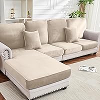 Vista 9 de Funda para Sofá de Terciopelo Elástico Funda de Cojín de Sofá 1 Pieza - Funda Elástica Lavable para Asiento o Respaldo, Fundas de Asiento para Sofás