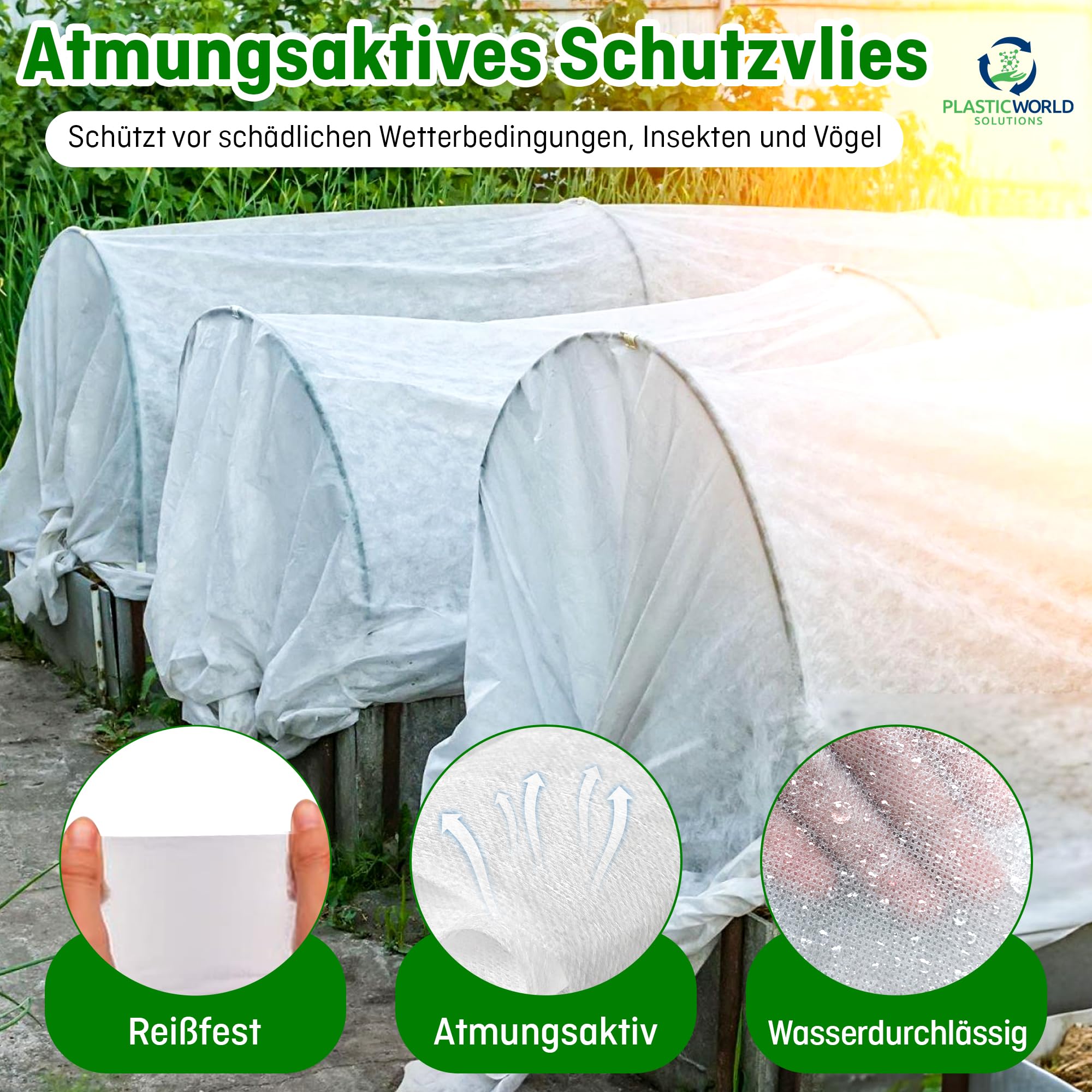 PWS Wintervlies 80m² | 1,6x50 m Gartenvlies | Gartengewebe, Frostschutzvlies atmungsaktiv, UV-Stabil, zuschneidbar | Winterschutz für Pflanzen | Weiß, 30 g/m²