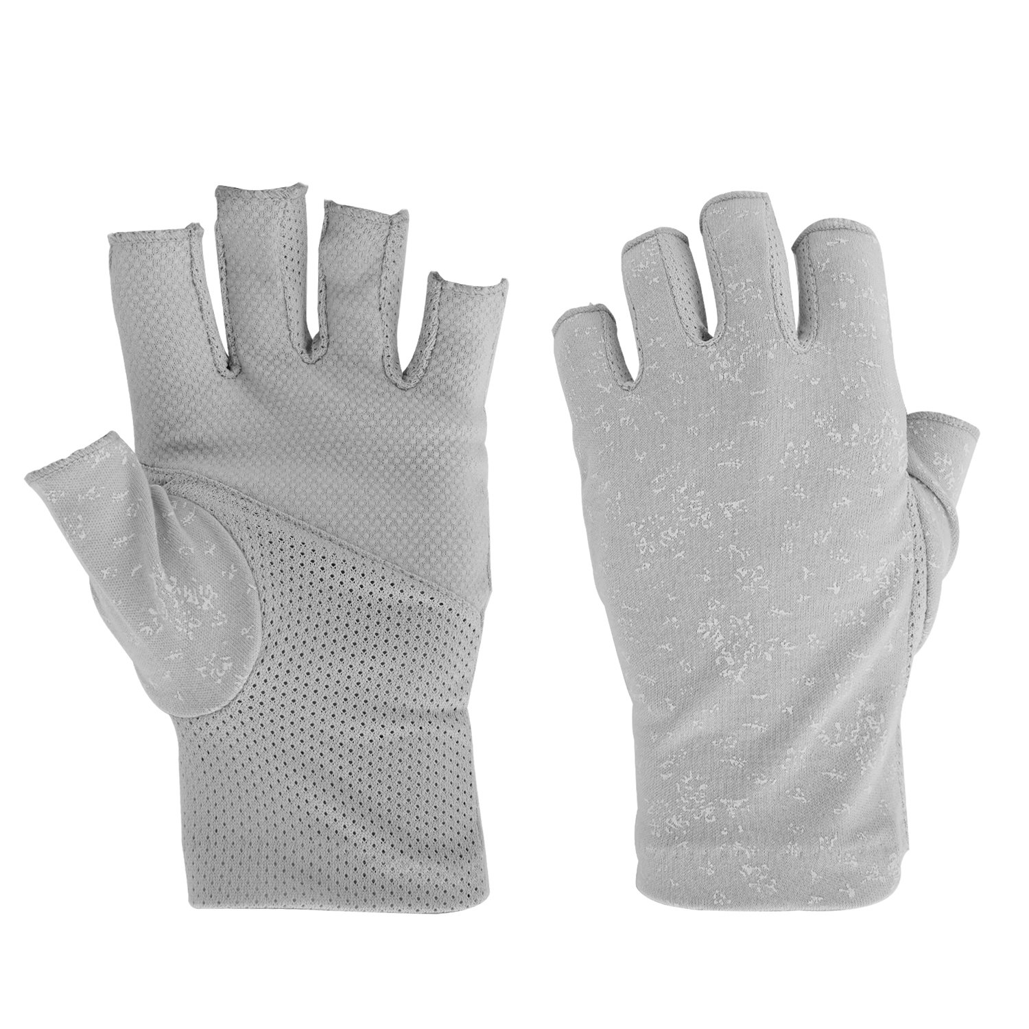 Ylucky Lightweight Summer Fingerless Gloves Men Women UV Sun Protection Driving Cotton Gloves Nonslip Touchscreen Mittens Gray
