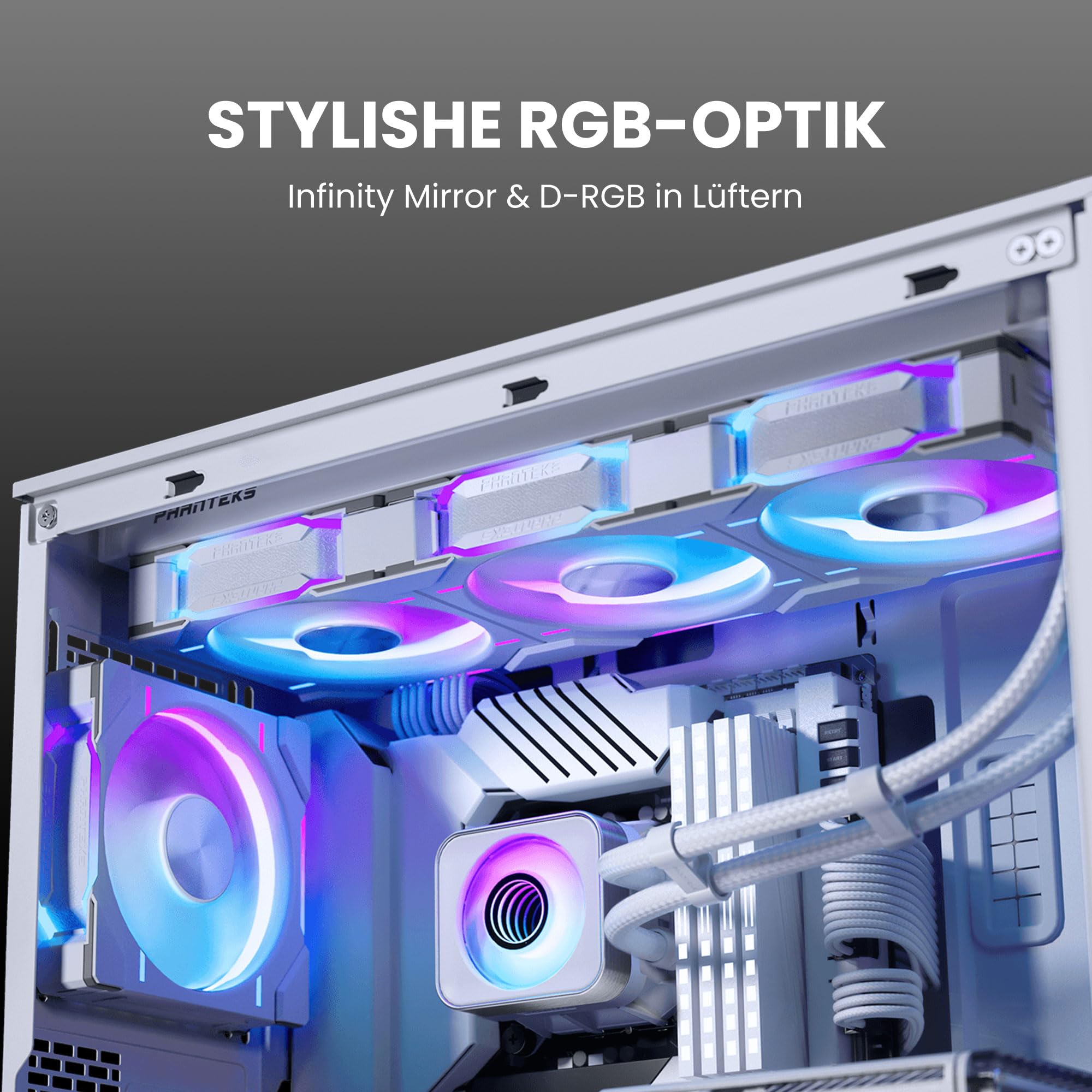 Dissipatore di calore a liquido per CPU Phanteks GO 360D30 X2 AIO, design del condensatore AIO EvolvX2,ventole D30-120 DRGB con prestazioni 3x,per Intel LGA 1851,1700,1200,115x e AMD AM4/AM5, Bianco