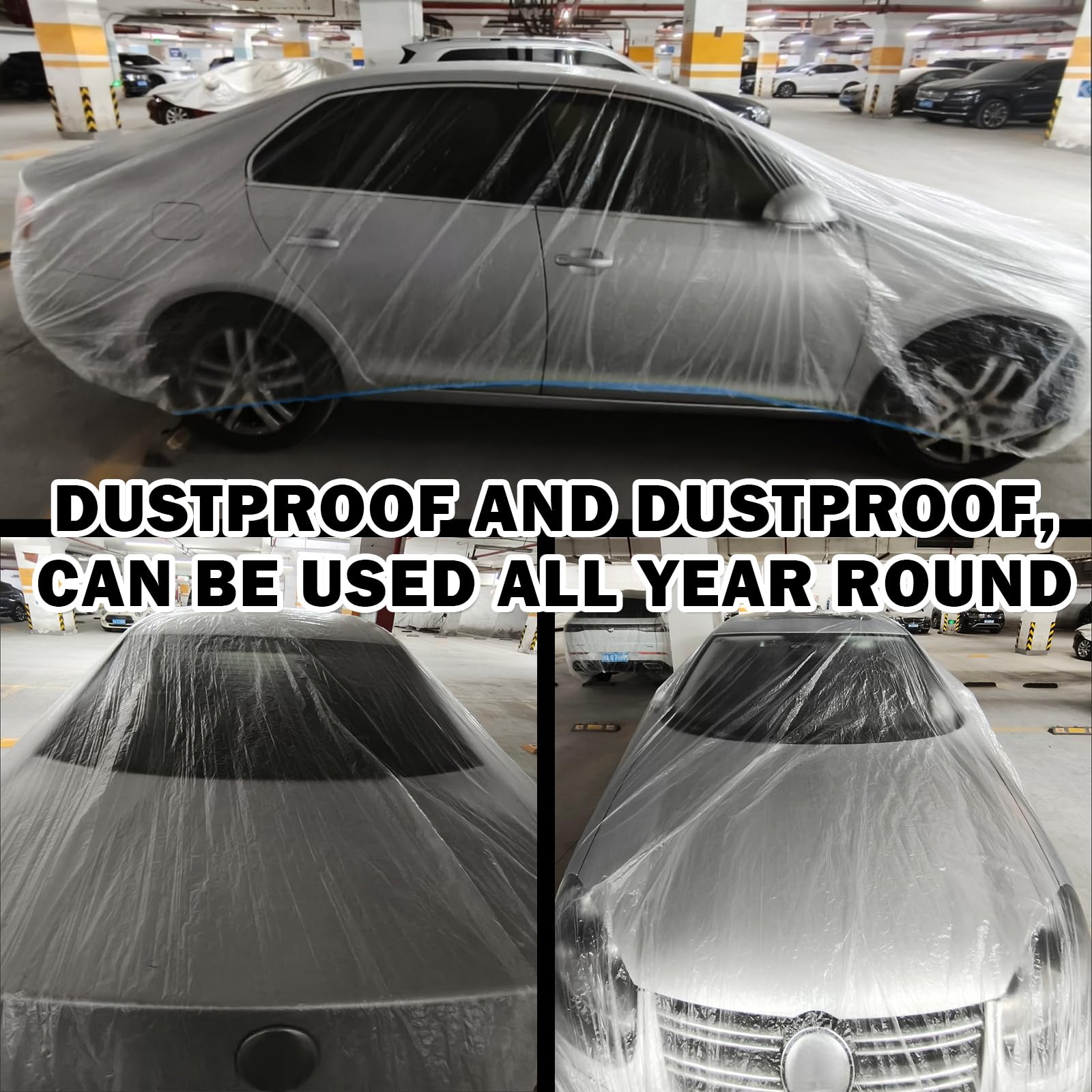 Plastic Car Cover with Elastic Cord 21 32x12 46 Ft Car Covers for Automobiles to Isolate from Dust — view 7