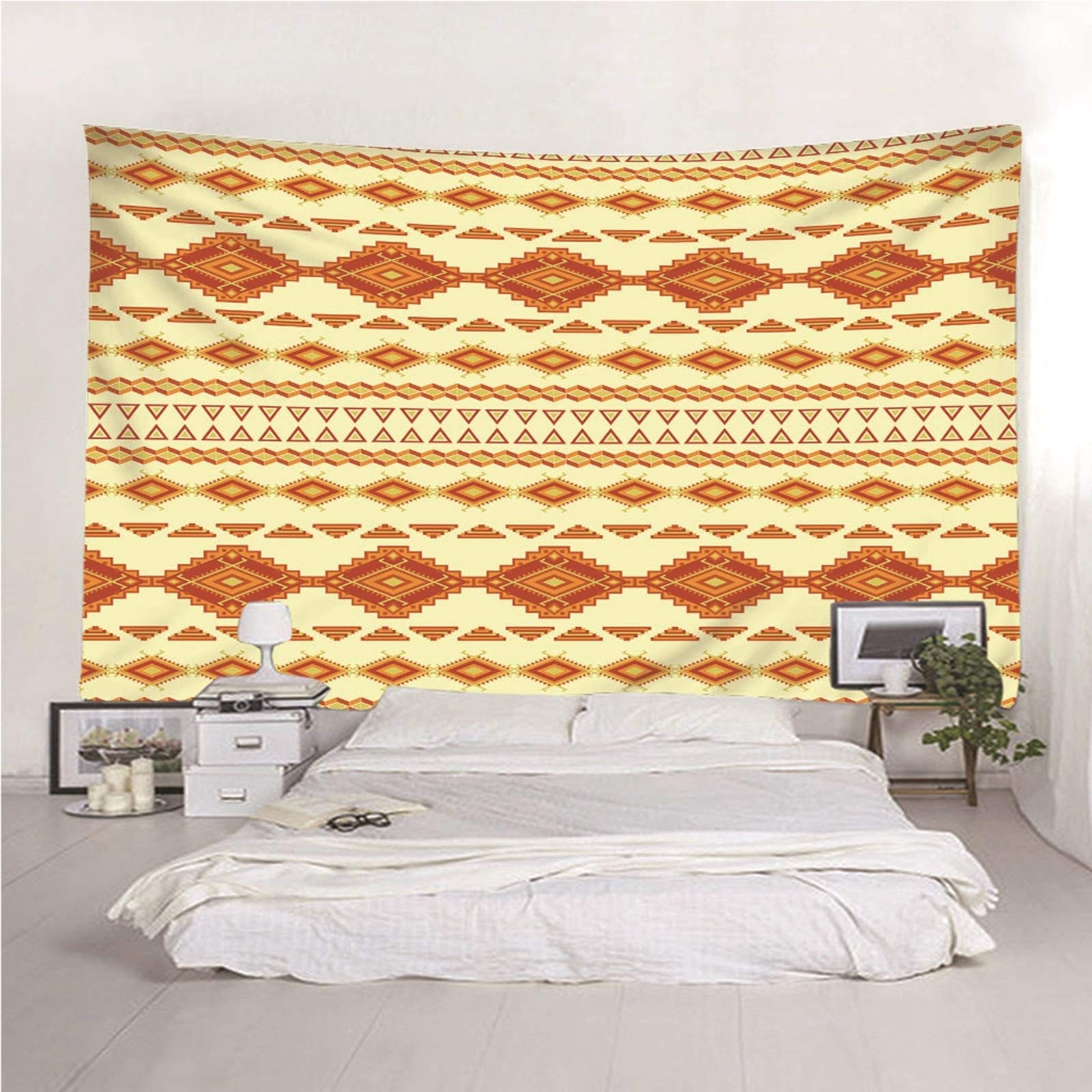 Aeici Tapiz De Tela, Tapiz Pared Rectangular Étnico Tapiz Pared Wall Hanging, Bedsheet(200X200Cm)