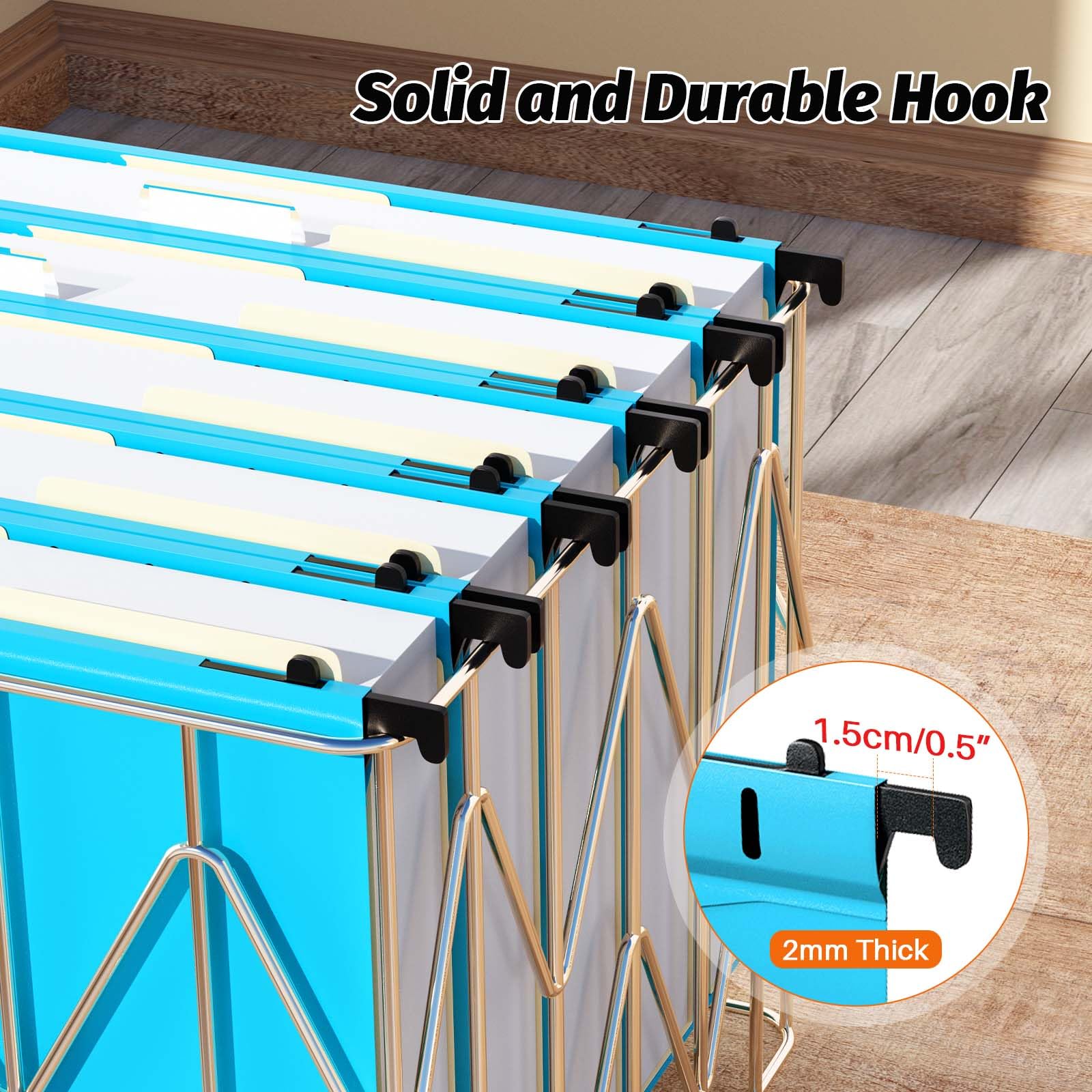 Extra Capacity Legal Size Hanging File Folders,12 Pack Reinforced Plastic Hanging Folder, Heavy Duty 2 Inch Expansion, Filing Cabinet Folders For Bulky Files, Medical Charts, Colorful