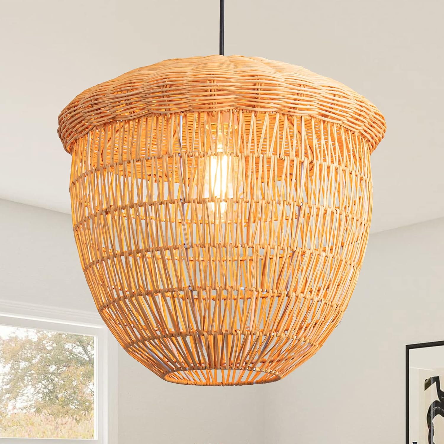 Buy Rattan Pendant Lights, Karjearl Wicker Chandelier Boho Pendant