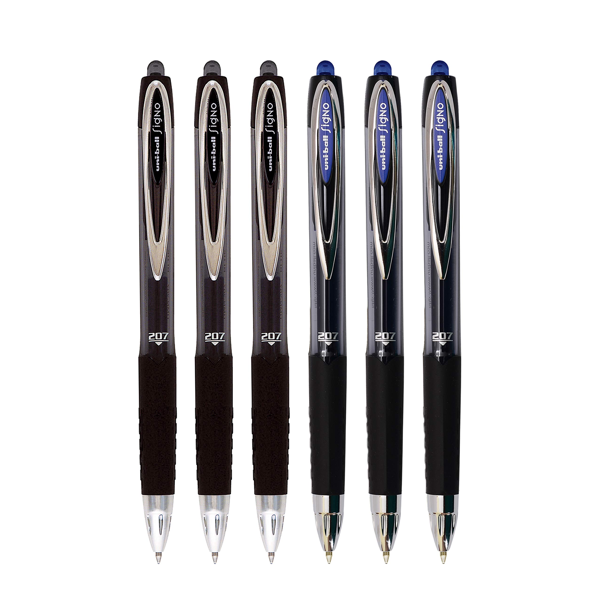 UNI-BALL Signo UMN207 0.7mm Retractable Gel Pen | Blue Ink, Pack of 3 — Amazon image 5