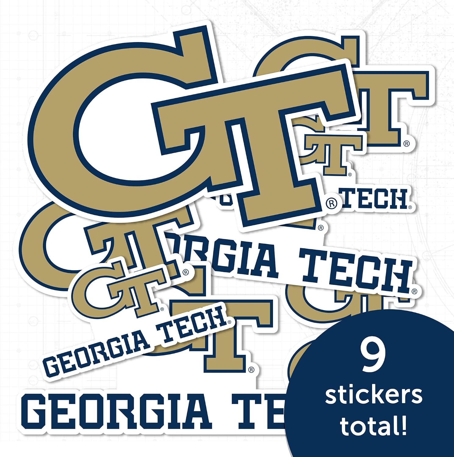 Desert Cactus Georgia Tech Sticker Georgia Tech Yellow Jackets Vinyl Decal Laptop Water Bottle Car Scrapbook Sheet (Type 1-1)