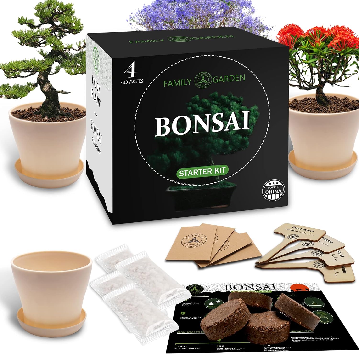 Bonsai Tree Kit, 5 Bonsai Tree Seeds with Complete Plant
