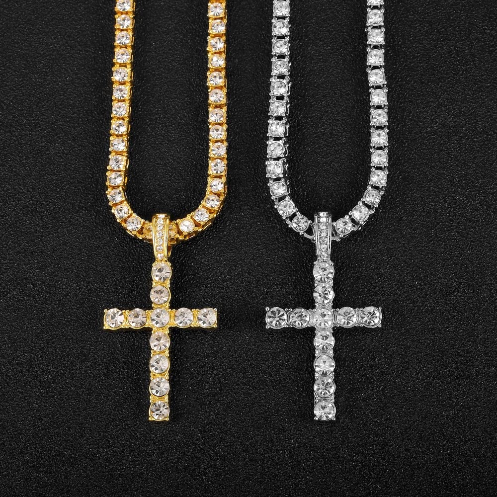 Ägyptisches Ankh Kruzifix Halsketten Anhänger Choker Kette Halskette Frauen Hip-Hop Schmuck Tennis Kette Geschenk für Jungen Mädchen