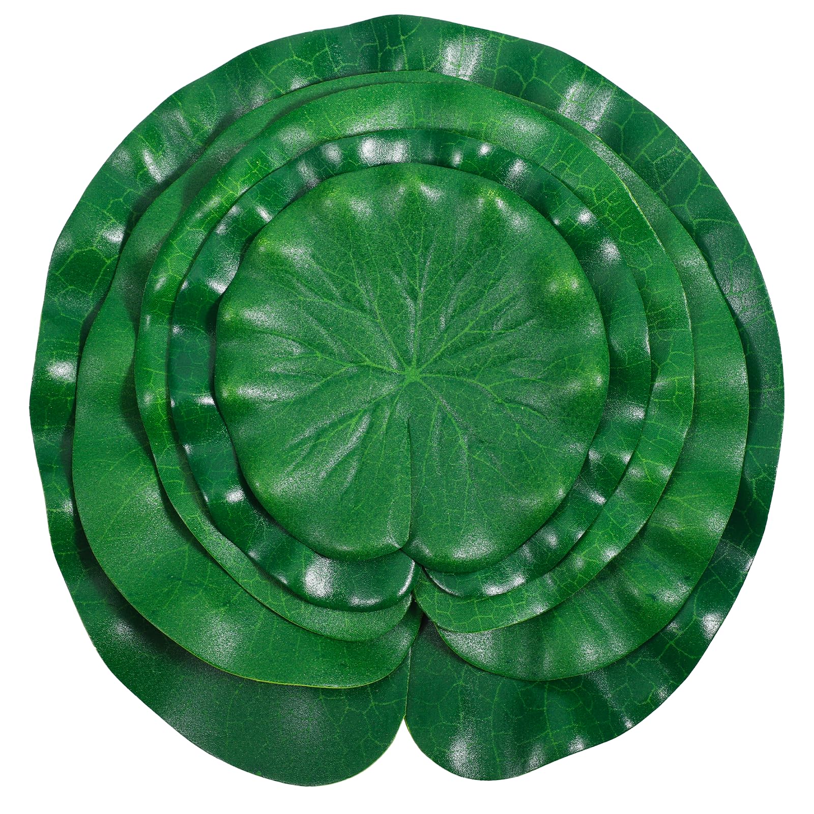 Viliqiou 10 PCS Artificial Lily Pads for Ponds, Realistic Lotus Lilly Pad Floating Mat, 5 Sizes Water Lily Pads for Pond Pool Fountain Garden Decoration