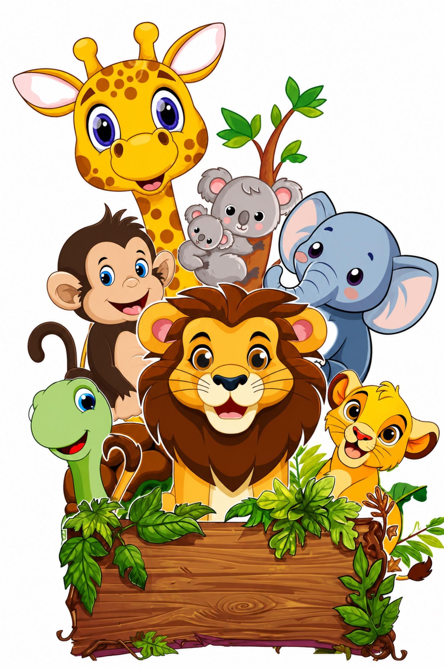 American Elm Jungle Safari Animals Wall Decor for Kids Room Decoration, Decorative Wall Art for Nursery, Playroom & Bedroom Ready-to-Use, 1 Pc-image-43