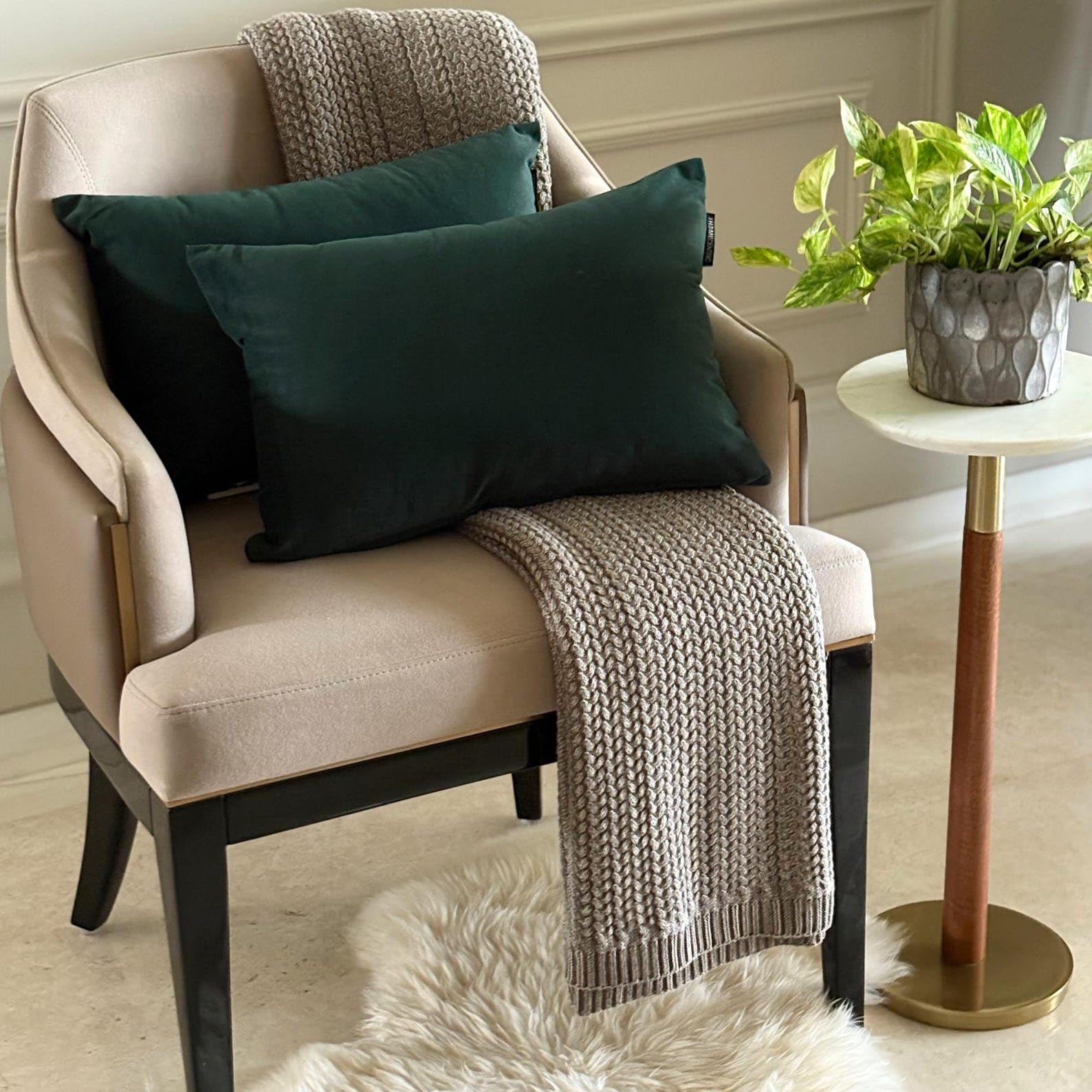 Verde bottiglia Lusso Copricuscino oblungo 50x135 cm | Set di 2 Moderno Velluto Fodera per cuscino | Solido semplice Federe per divano, sofà e letto, arredamento per la casa- Bottle Green Velvet Dream