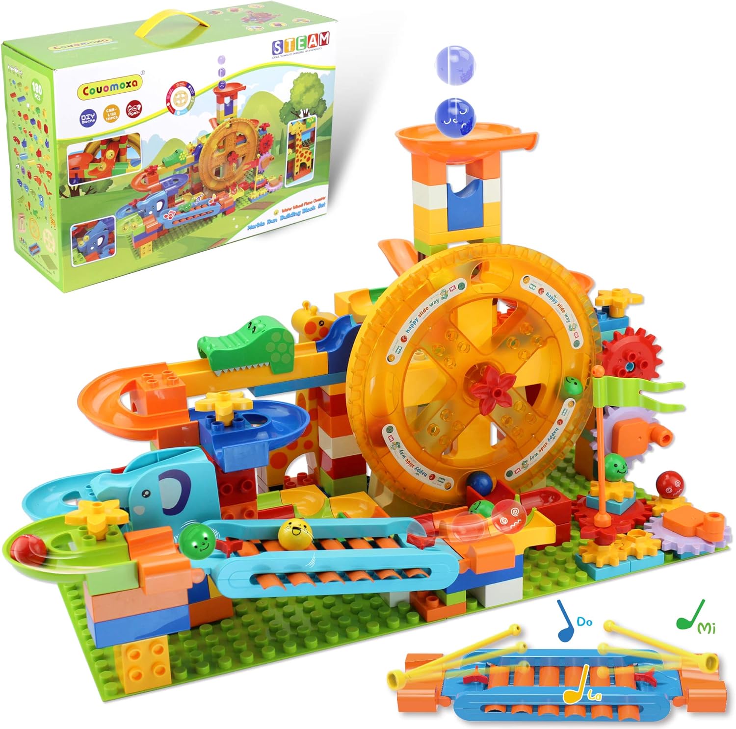 COUOMOXA Marble Run Building Blocks Compatible Classic Big