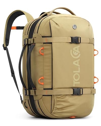 Tolaccea Travel Backpack 40-50L, 16' Laptop Carry On Duffle for Travel Work | 40-50L Expandable, TSA Approved 180° Open,