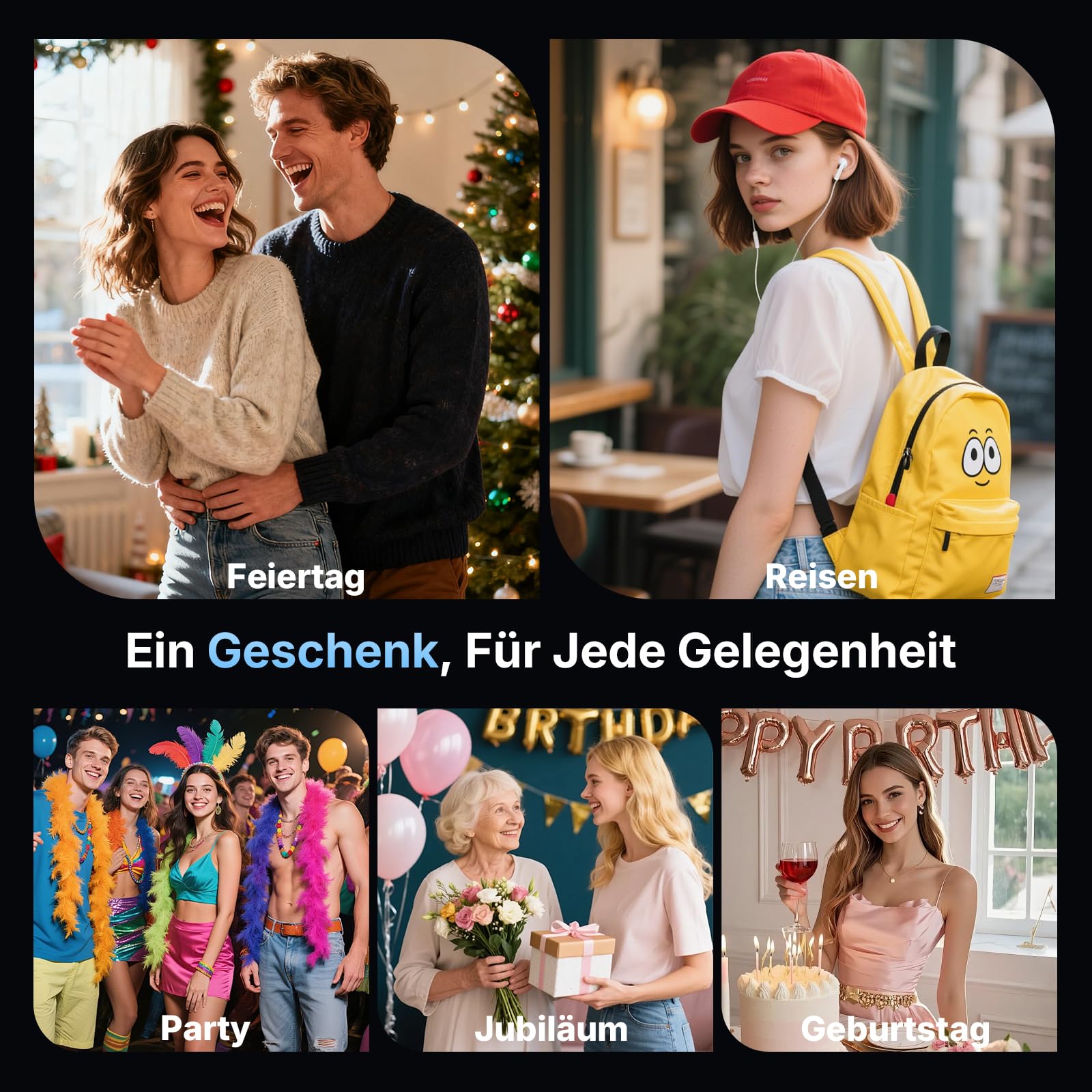 Digitalkamera Kamera Fotokamera 4K 64MP mit Autofokus, Dual-Objektiv, 2,8-Zoll Bildschirm, 16X Digitalzoom, Zwei Akkus, 32GB Karte für Jugendliche, Anfänger, Kinder