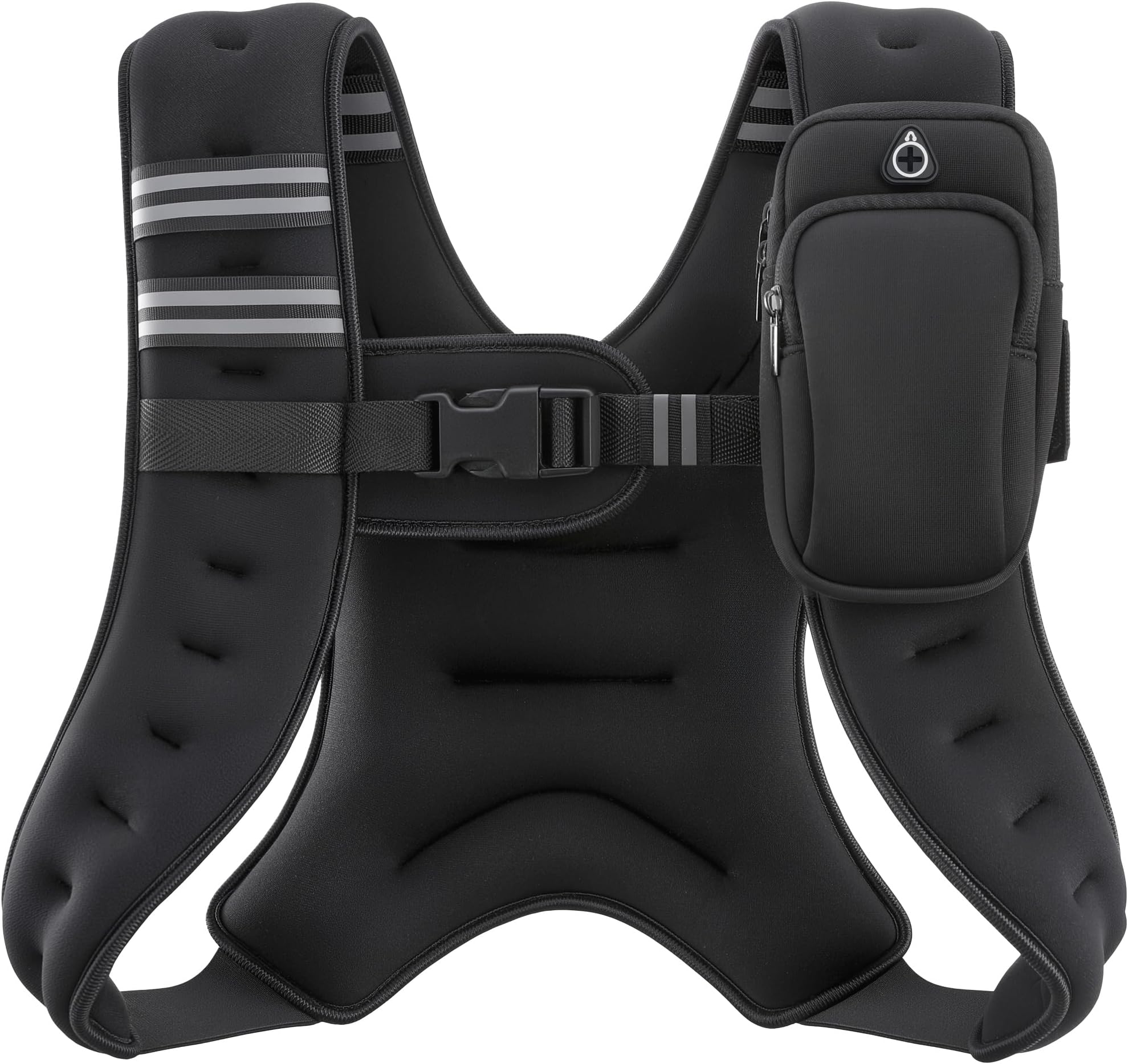 ZELUS Weighted Vest for Strength Training, 5kg/7kg/9kg/11kg/14kg Adjustable Exercise Equipment for Home Gym, Iron Sand Weight Vest with Armband Holder for Men Women Fitness Workout Cardio