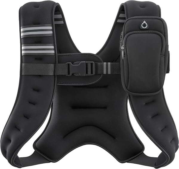 ZELUS Weighted Vest, 6lb/8lb/12lb/16lb/20lb/25lb/30lb Weight Vest with Reflective Stripe for Workout, Strength Training,
