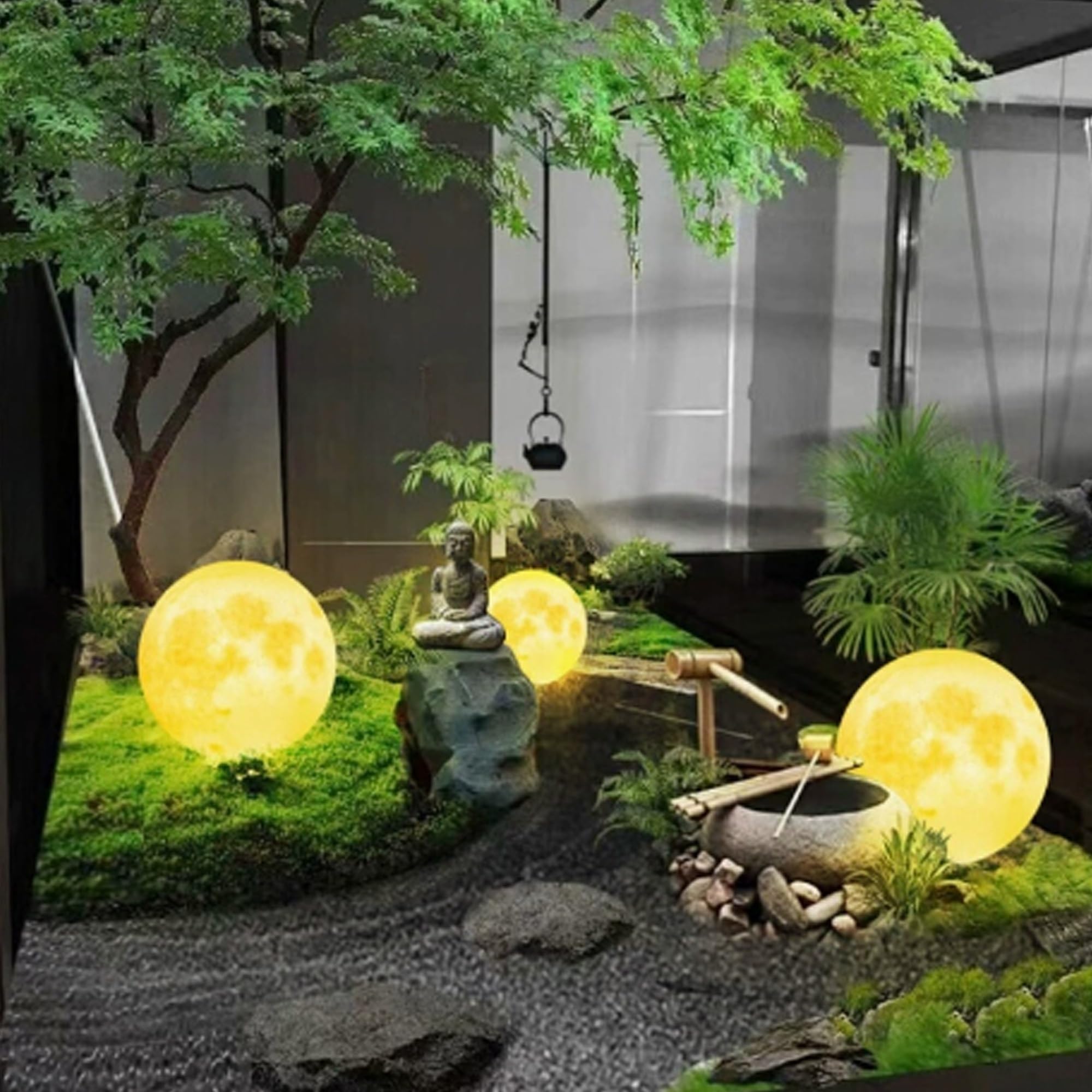 Lampada solare da giardino, palle luminose da giardino, Luce da giardino con illuminazione a LED con cambio di colore, IP65 impermeabile, per giardino, vialetti, piscina, prati(40 * 40cm)