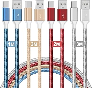 USB C Charger Cable,Type C Charger Cable Fast Charging 1/2/2/3M 4Pack USB C Cable for Samsung Galaxy S22 Ultra S21 S20 S10 S9 S8 A12 A52 A71 A21s A03s,Huawei P40/P30,OPPO,Xiaomi,Google Pixel,OnePlus