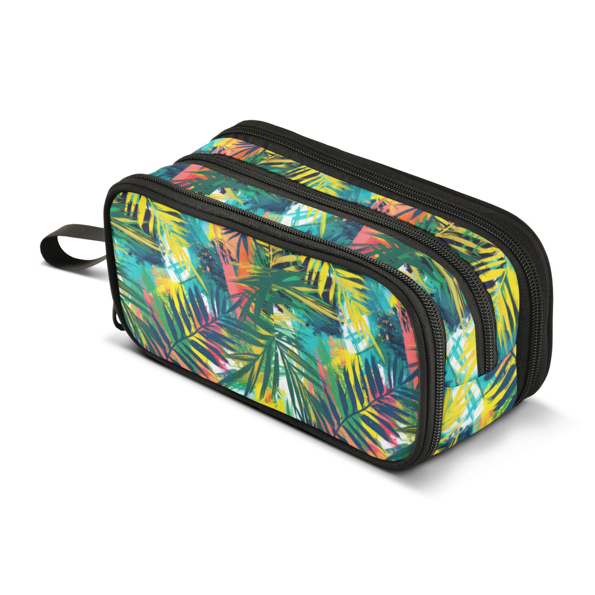 ALAZA Large Pencil Case, Big Capacity Pencil Bag Pen Pouch Holder 3 Compartments,Tropical Foliage School Office Supplies Stationery Makeup Bag Storage Organizer for Students Girls Boys Women Men — image 1