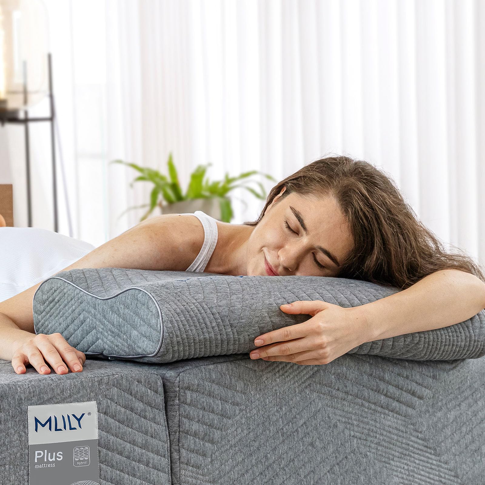 MLILY Kopfkissen Otico 60x35 cm, Bequemes Kissen aus Zerkleinertem Memory-Schaumstoff, Ergonomisches Nackenkissen 60x35 cm, Abnehmbarer und Waschbar Bezug, Nach Oeko-Tex und CertiPur Zertifiziert