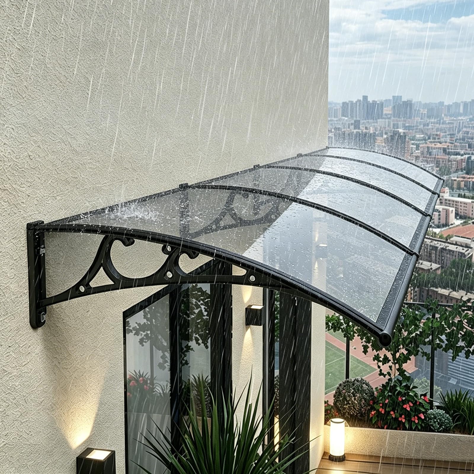 Auvent de porte pour protection de terrasse et abri extérieur de fenêtres modernes