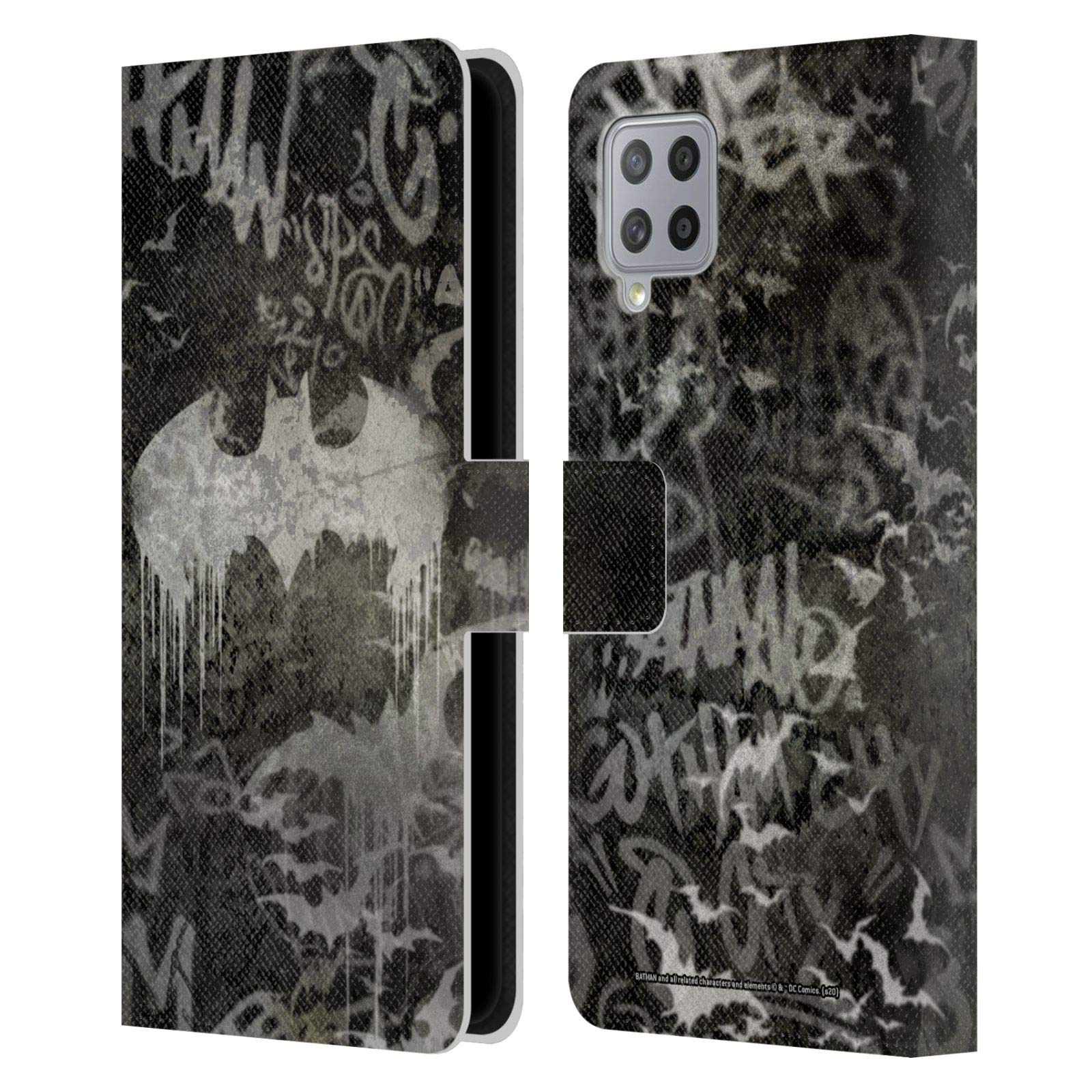 Head Case Designs Officially Licensed Batman DC Comics Graffiti Logo Vintage Fashion Leather Book Wallet Case Cover Compatible with Samsung Galaxy A42 5G (2020)