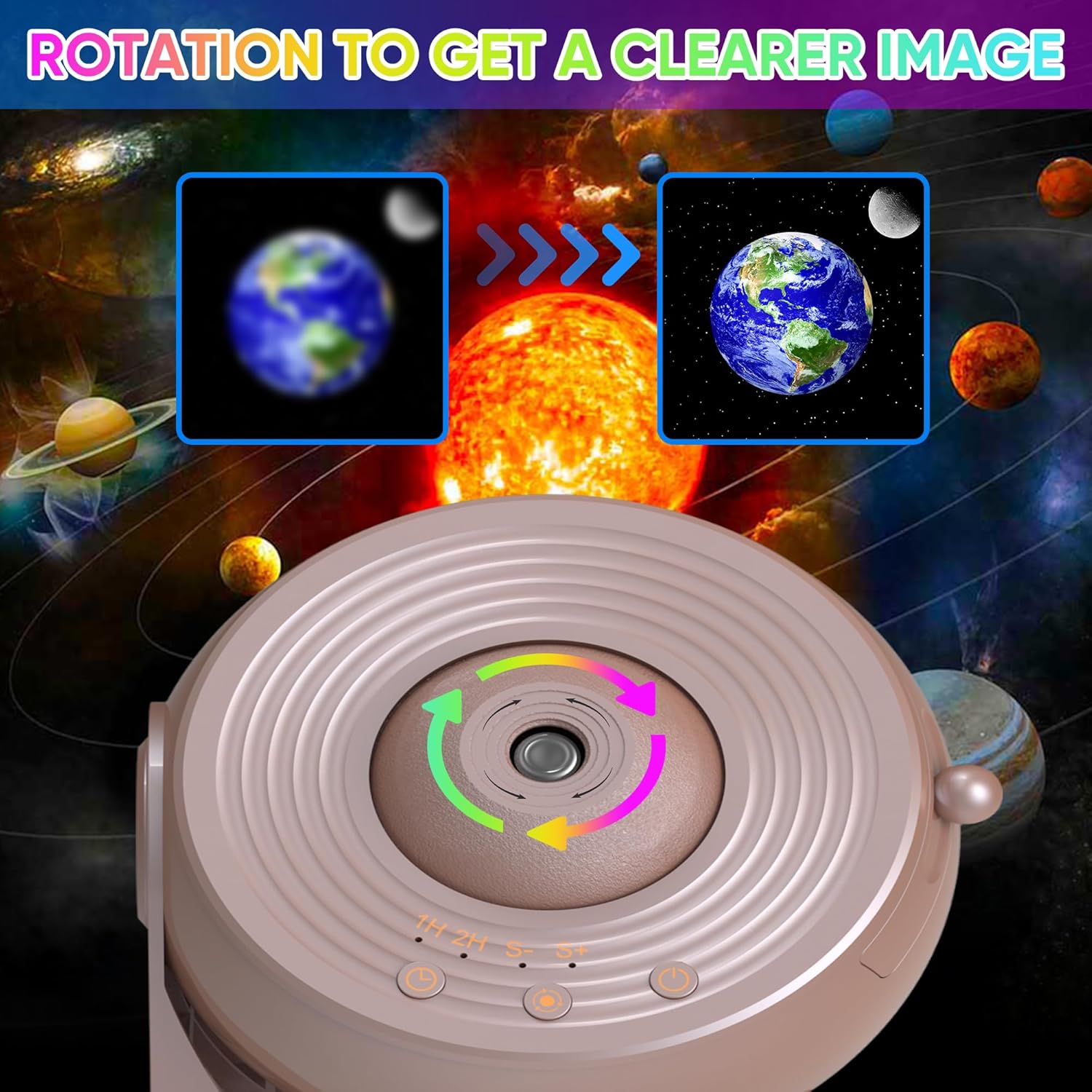 FlyLily Galaxy Projector, 12 in 1 Planetarium Galaxy Star Projector for Bedroom, 360° Rotating Galaxy Star Night Light Projector for Kids, Home Theater, Ceiling, Room Decoration, Pink, ‎BL-DQY02