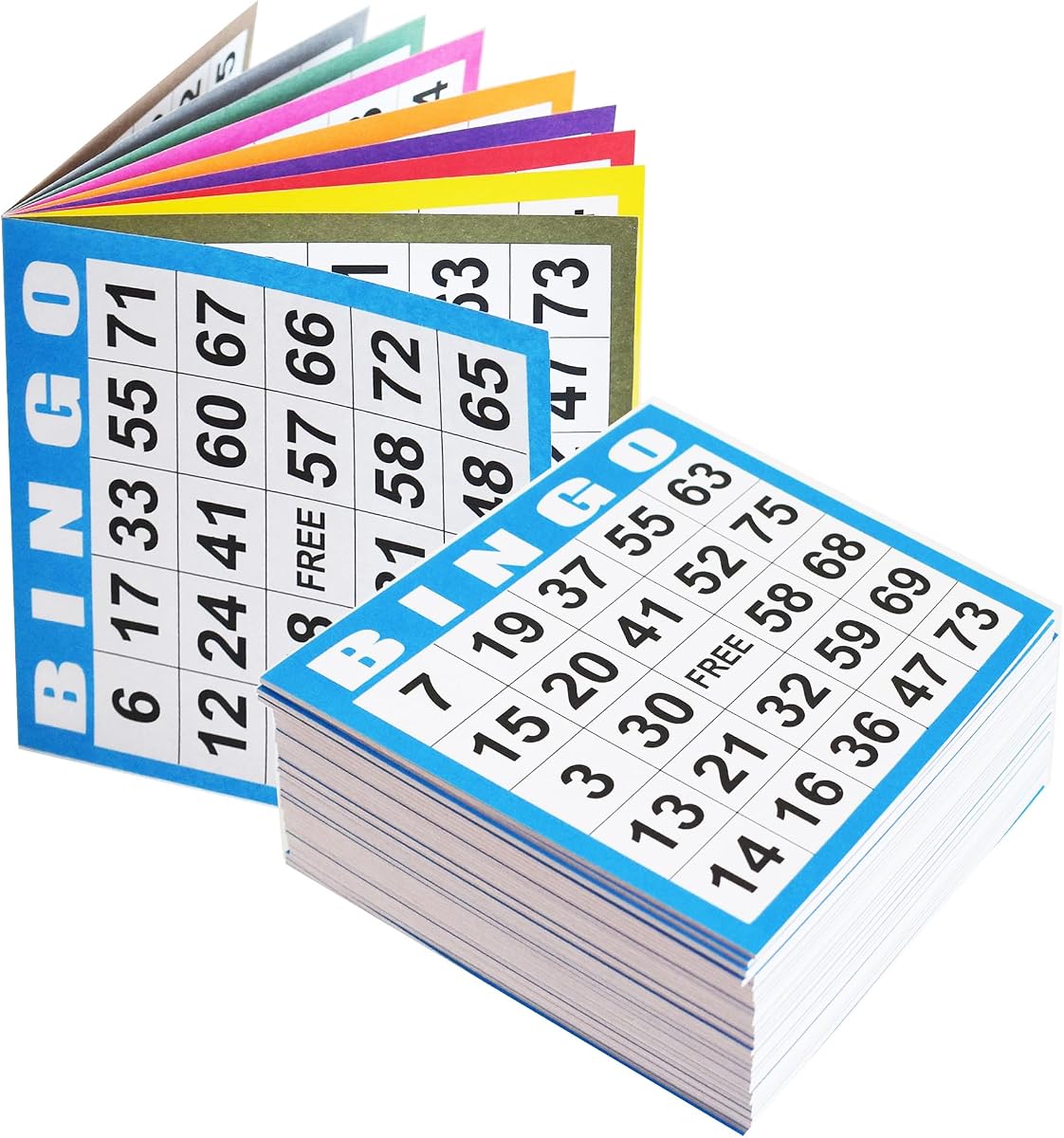 Yuanhe Bingo Game Cards Disposible – 1 Card 10 Sheets – 50 Books -10 Colors for Large Groups