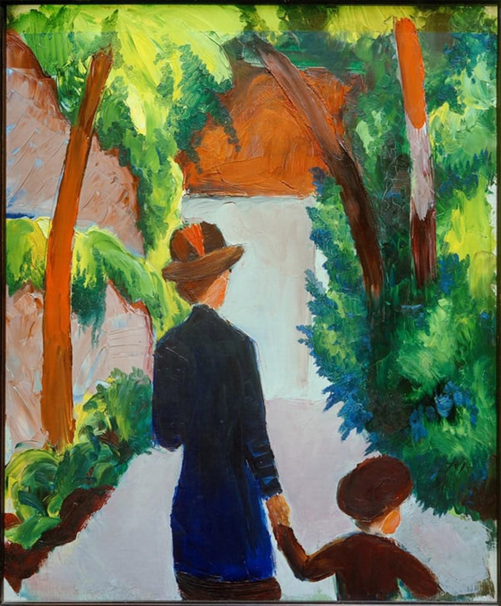 Reproducción Madre e hijo en el parque de August Macke cuadro emotivo 5