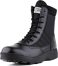 Savage Island Guardian Tactical Combat Boots – Side Zip & Lace Up Breathable Military Patrol Boots for Work, Police, Outdoor Work, Cadets & Security