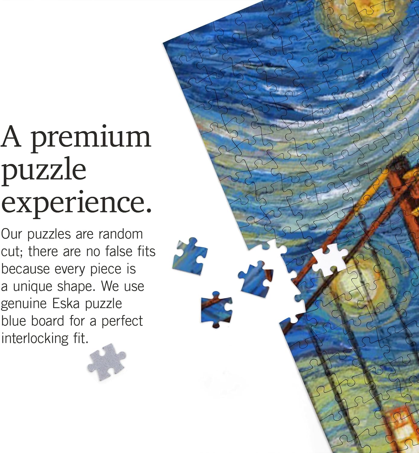 "Lantern Press San Francisco, California, Starry Night City Series, 1000 Piece Jigsaw Puzzle for Adults, Made in USA with Reference Poster"
