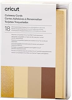 Cricut Cutaway Cards R10, Intricately Design Birthday Cards, Thank You Cards, Custom Greeting Cards, Holographic Backer, Compatible with Cricut Joy/Maker/Explore Machines, Neutrals Sampler (18 ct)