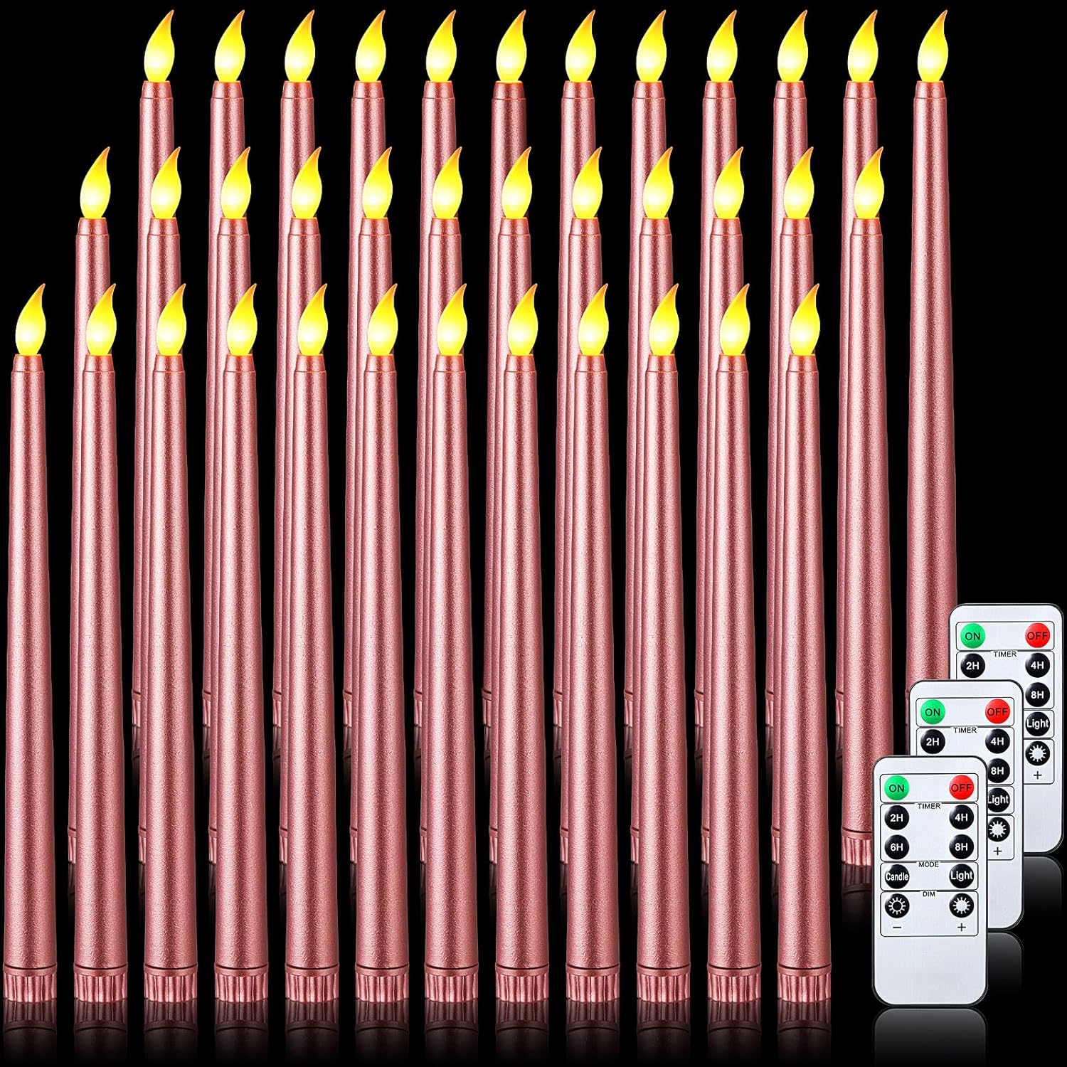 Fumete 36 Pcs Flameless Taper Candles 11" LED Candles with Remote and Timer