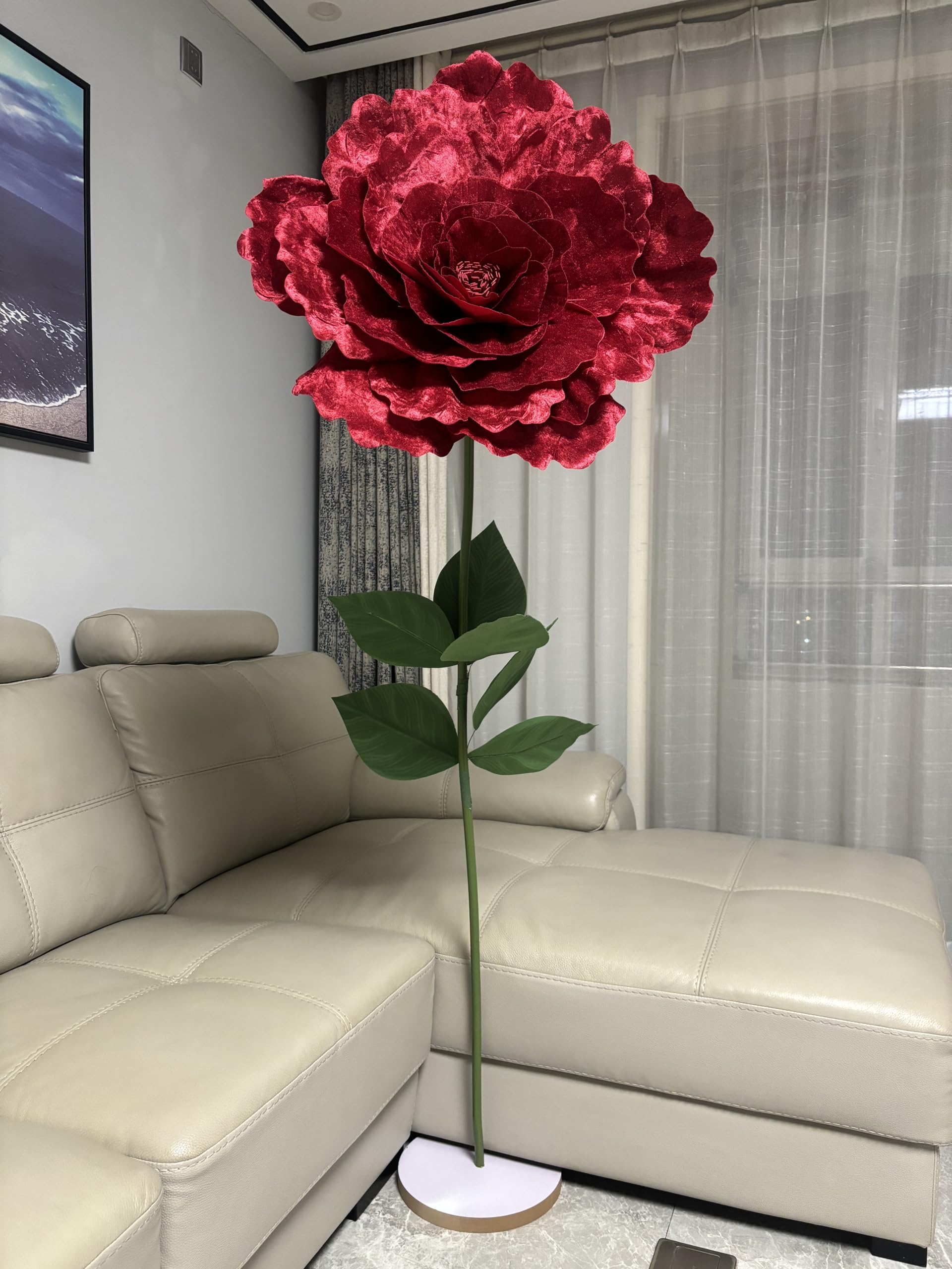 YUANXIN Rosa Gigante de 165 cm - Flores Artificiales Falsas, Regalo Creativo Hecho a Mano para Aniversario de Boda, Día de San Valentín, Día de la Madre y Decoración